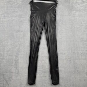 SPANX Faux Leather Leggings‎ Black High Waist XS TP